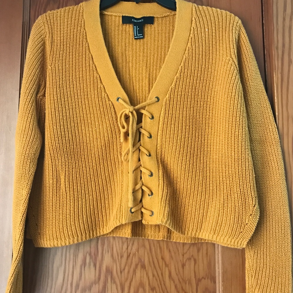 Lace up sweater